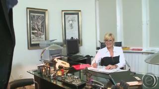 Blonde mistress gets ravaged in corporate setting by hung stud