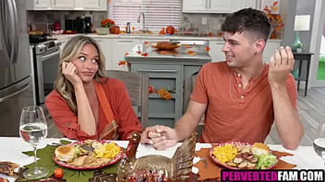 Sex with step mom on Thanksgiving table