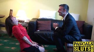 Delicious MILF satisfies him with a blowjob first