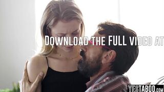 Mature stepdad comforts petite teen stepdaughter with big dick