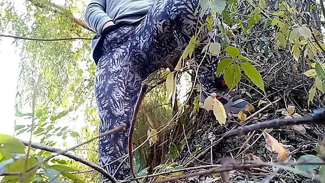 Mature milf enjoys rough outdoor sex with a big dog