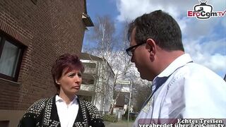Mature German housewife flirted with and fucked on the street
