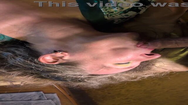 Mature amateur girlfriend gives a fully-throat fellatio with stocking-clad