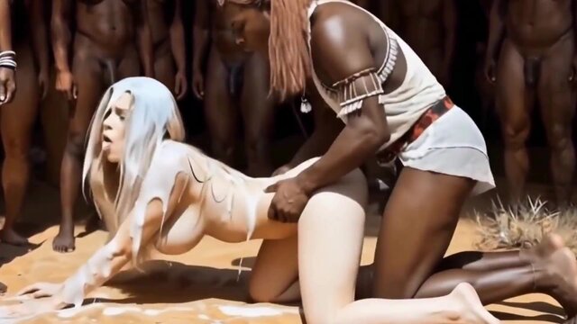 Dreamy Asian blonde gets black shaft in amazing 3D interracial anal