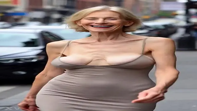 Massive-titted MILFs expose nipples in public