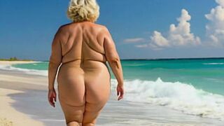 Curvy mature beauty showing off her seductive rear, an XXX gem